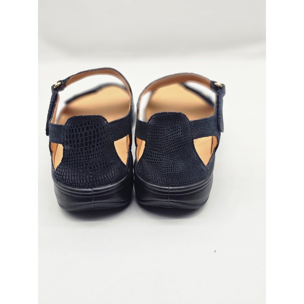 Revere Portofino Sandals Women 12W Navy Lizard Comfort Orthotic Straps - Picture 3 of 11